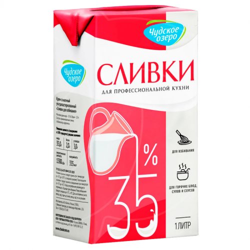 Сливки ультрапастеризованные Чудское озеро 35% 1 л 